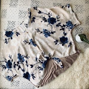 PerSeption Concept Floral Tie Front Crop Top